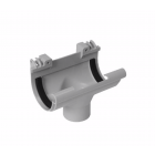 Nicoll PVC Uitlaatstuk centraal met rubber inlage tbv mastgoot - grijs