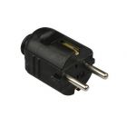 HEVU PVC Rechte stekker + randaarde - klapmodel - zwart - 61071