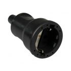 ABL PVC rechte contrastekker + randaarde - zwart - 33109
