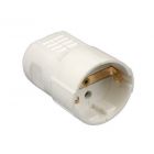 HEVU PVC contra stekker + randaarde - klapmodel - wit - 61072