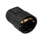 HEVU PVC contra stekker + randaarde - klapmodel - zwart - 61073