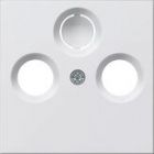 Gira 086927 Centraalplaat Antenne / Coax wandcontactdoos - systeem 55 - zuiver wit mat