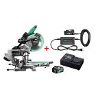 Hikoki C3610DRAWAPZ Accu Afkortzaag - Li-Ion 4.0 Ah 36V - 255 mm + ET36AW0Z - koolborstelloos