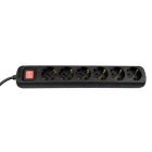 VB Tafelcontactdoos met schakelaar - 6-voudig - 3 meter 3x1,0 mm² - zwart