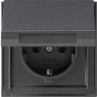 Gira 045467 TX44 Wandcontactdoos met randaarde en klapdeksel - spatwaterdicht - antraciet