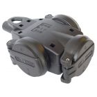 Connectra Hangcontactblok volrubber - 3-voudig met ophangoog