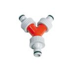 Talen tools Y-vertakking met 3 opgeschroefde kraannippels - RS4435BL