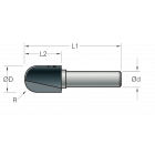 Stehle Hardmetalen halfholfrees met verlengde snede - Ø20 x 54 mm, R=10 mm - 58502303