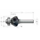 Stehle Keermessen fasefrees met aanlooplager - Ø29 x 55 mm, R=45° - 58530008