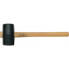 Athlet 928 Rubberen hamer met houten steel - Gr. 1, Ø55 mm - zwart
