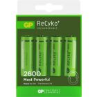 GP Recyko+ Oplaadbare batterijen - 4x AA 2600 mAh, 1,2V