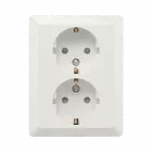 ION Wandcontactdoos half opbouw 2-voudig RA - glans Alpin Wit - 10.300.714