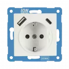 ION Wandcontactdoos USB A + USB C met aanraakbeveiliging VJ/J1 - mat Alpin Wit - 10.300.415