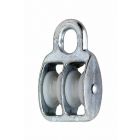 Dulimex Katrol met nylon wiel duplex - zamac verzinkt
