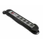 VB Pro Tafelcontactdoos met schakelaar - 5-voudig - 3 meter 3x1,5 mm² - zwart