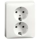 Peha Wandcontactdoos wit inbouw 2-voudig - met randaarde - H80.6512WW