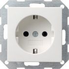 Gira 418803 Wandcontactdoos met randaarde - zuiver wit glanzend