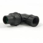 Druppelslang knie verbinder - Ø16 mm x 1/2" binnendraad - zwart