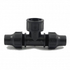 Druppelslang T-verbinder - Ø16 mm x 3/4" binnendraad - zwart