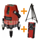 Futech MULTICROSS 5 SD GREEN kruislijnlaser met statief + ontvanger - Li-Ion - groen - 033.05G-P