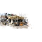 Grizzly GO-WORK40 Doorwerktent / partytent - 3x3 meter - aluminium frame - zand doek - GOW4033S