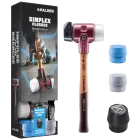 Halder Simplex Plus Starter kit hamer met extra doppen - Ø60 mm - rubber / superplastic - 3027S026