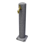 UHPlast Tuinwaterkolom / waterzuil met koperen kraan - 3/4" - kunststof - marmer