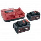 Flex P-Set 55 R Accupakket - 2x 18V, 5.0 Ah accu + snellader - 532739