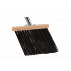 Hevu Tools Gootbezem / stalbezem - zwart kunststof gegolfd - 30 cm