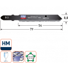 Wilpu D 2 Decoupeerzaagblad - 79 mm - 3 stuks - 510.0961