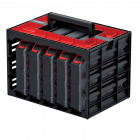 Kistenberg KTC30256S Tager case opbergkast met 5 uitneembare organizers - scheidingswanden - zwart