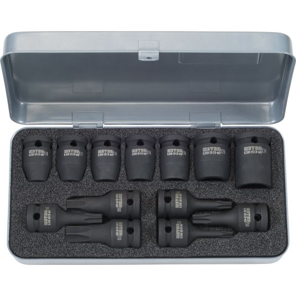 Heyco 6300-50 Kracht dopsleutelset torx - 1/2" - inwendig en uitwendig - 13-delig