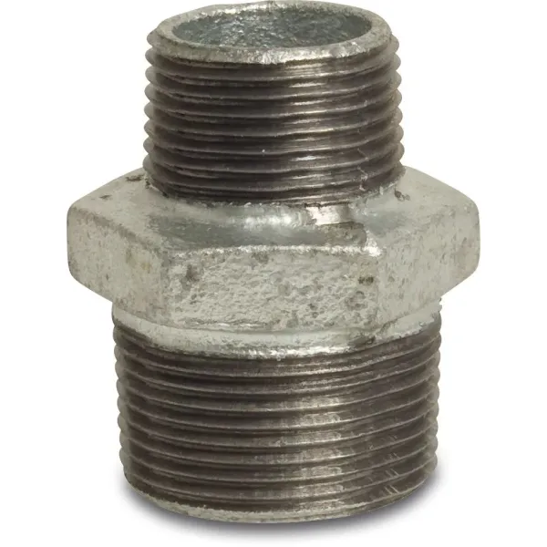 Profec Verloopnippel nr.245 - gietijezer gegalvaniseerd - 25 bar - buitendraad x buitendraad