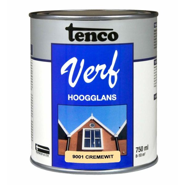 TencoVerf Dekkend hoogglans - cremewit RAL 9001 - 750 ml - 11270102