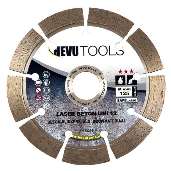 Hevu Tools BETON UNI 12 Diamantzaagblad - 12 mm segment
