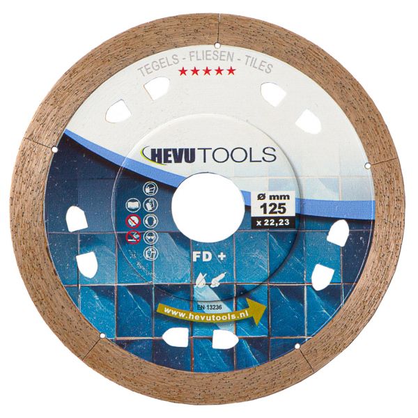 Hevu Tools TEGELS FD PRO FL Diamantzaagblad - 125 mm - 10 mm segment - TL09403