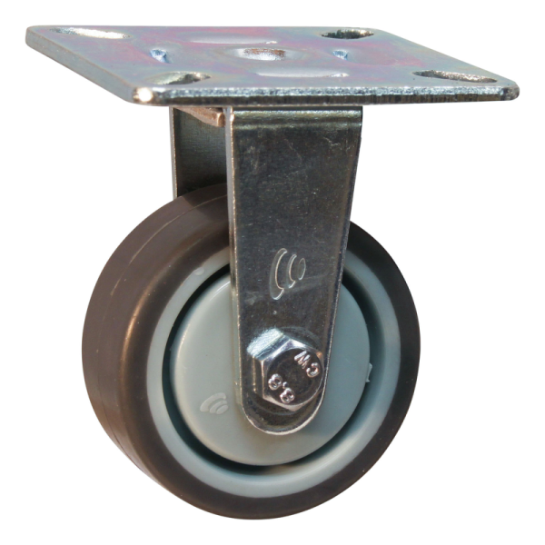 Novio serie 68-60 Bokwiel met plaatbevestiging - Ø50 mm - kogellager - rubber/TPE - 568.506.606.000
