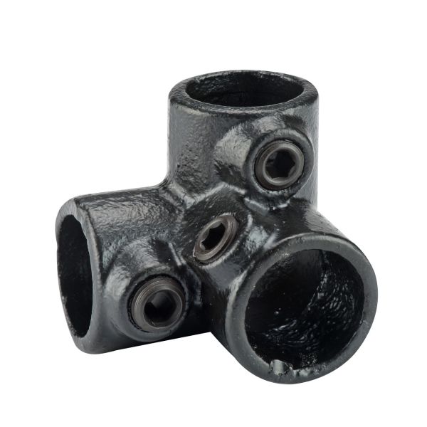 Mac Lean Koppelstuk hoek (3 buizen) Ø42 mm - staal gegalvaniseerd zwart - 3400503