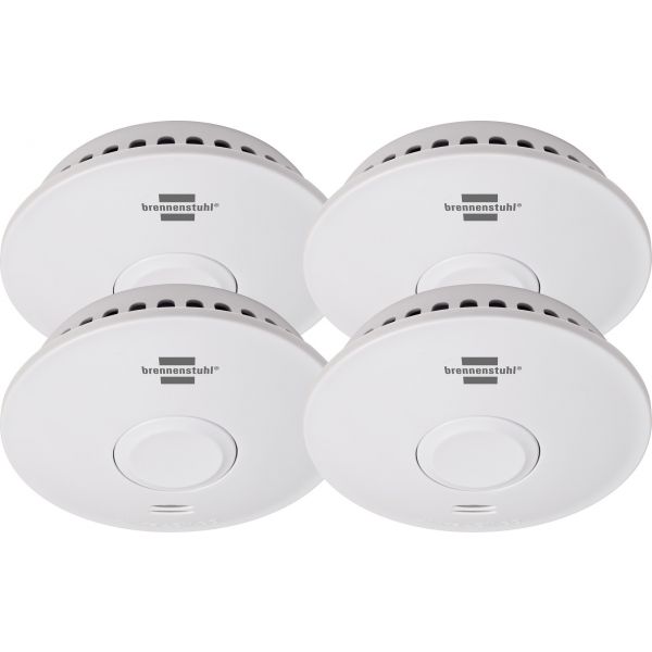 Brennenstuhl RM L 3101 rookmelder set - 4 stuks - 85dB - netwerkbaar - 1290210004