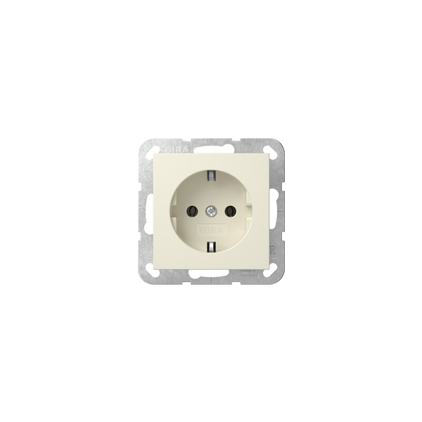 Gira 446601 Wandcontactdoos met randaarde - crème wit glanzend