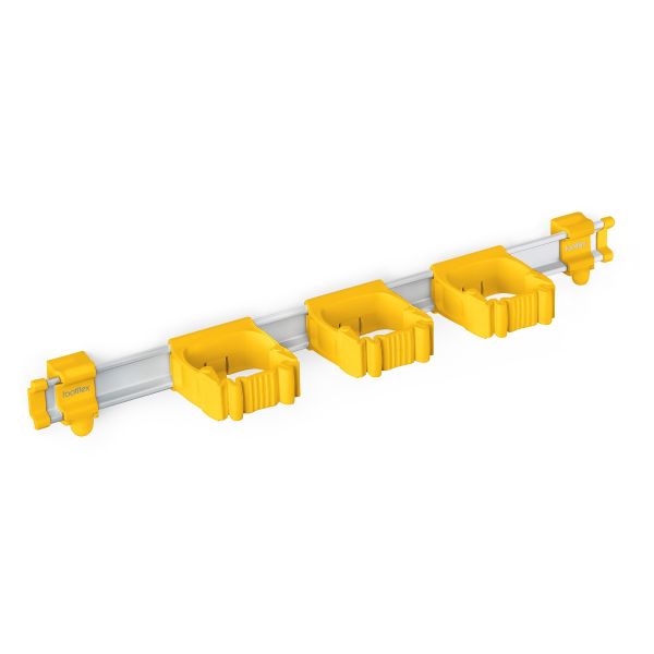 Toolflex One Aluminium rail met 3 gereedschapshouders - 540 mm - &Oslash;15-35 mm - geel