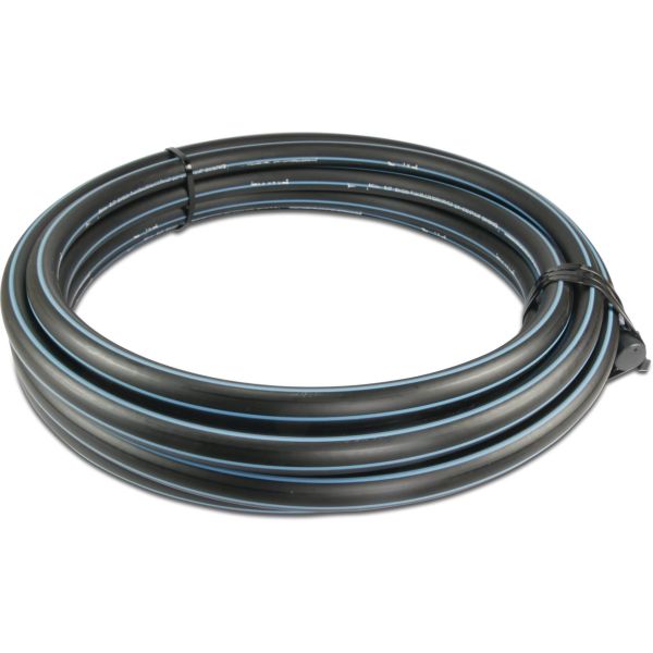 Tyleenslang / drukbuis - &Oslash;25x2,7 mm x 100 meter - KIWA - ZPE40 - SDR9 - glad - 6 bar - zwart