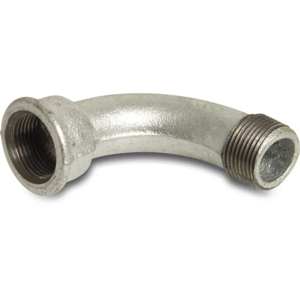 Profec Bocht 90&deg; nr.1 - gietijzer gegalvaniseerd - 25 bar - binnendraad x buitendraad