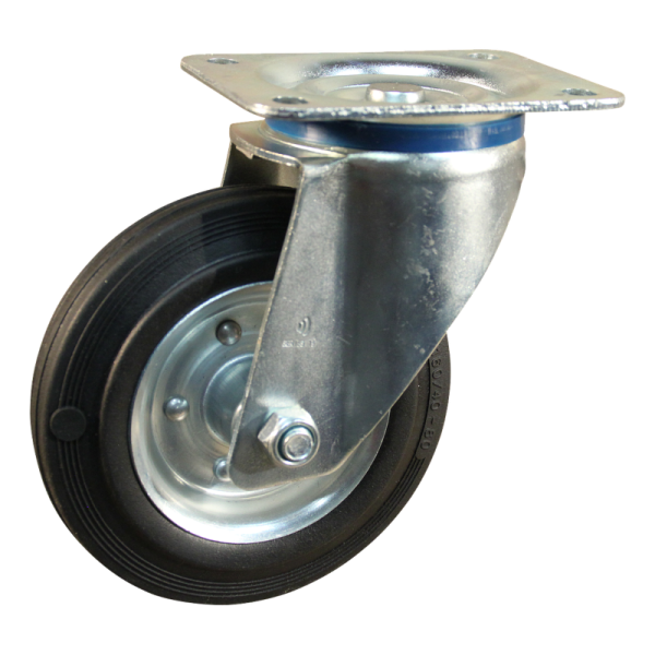 Novio serie 02-15 Zwenkwiel met plaatbevestiging - Ø160 mm - rollager - rubber/TPE - 202.162.156.000