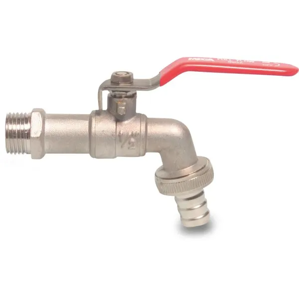 Profec Kogelkraan met slangwartel nr.120 - messing vernikkeld - 2x buitendraad - 10 bar