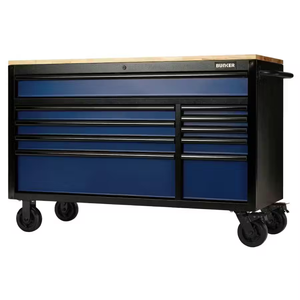 Bunker Gereedschapswagen/werkbank - 10 lades - 142 cm - blauw - 08237