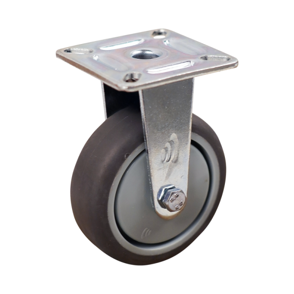 Novio serie 68-60 Bokwiel met plaatbevestiging - Ø75 mm - kogellager - rubber/TPE - 568.756.606.300