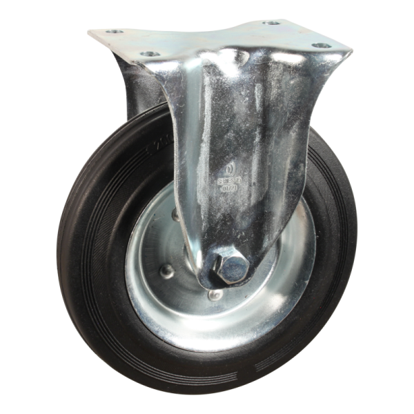 Novio serie 02-15 Bokwiel met plaatbevestiging - Ø200 mm - rollager - rubber/TPE - 302.202.156.000