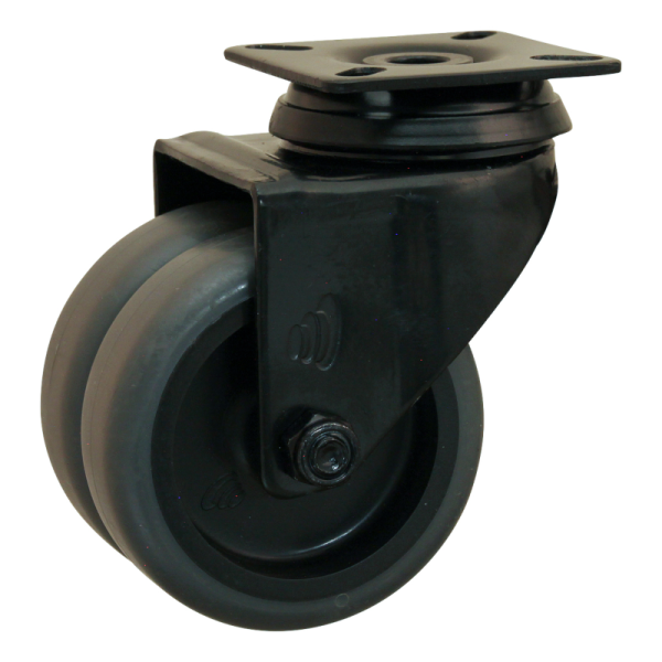 Novio serie 68-62 Zwenkwiel met plaatbevestiging - Ø75 mm - glijlager - rubber/TPE - 468.751.626.001