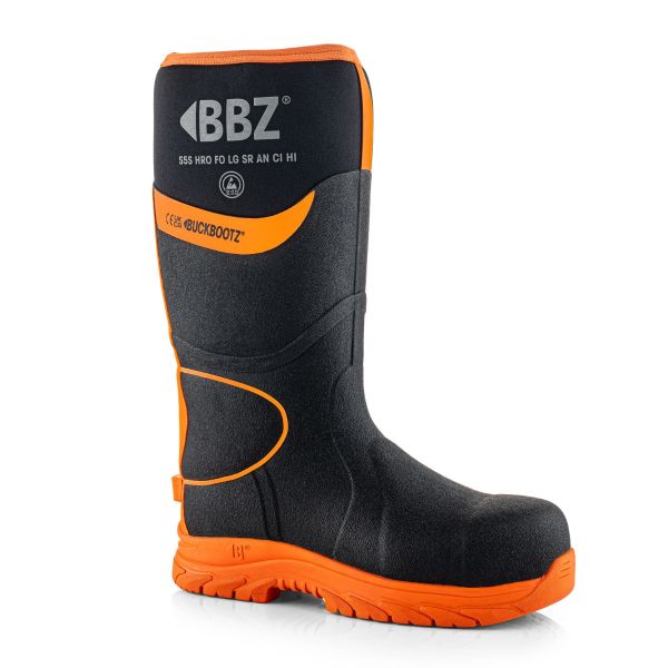 Buckbootz BBZ8000 Neopreen laars / werklaars - S5 - zwart/oranje